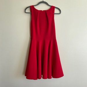 Size 6 Bright Red Fit and Flare Dress